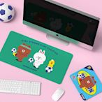 韓國正版LINE FRIENDS鼠標墊電腦辦公桌桌墊卡通防滑舒適游戲墊
