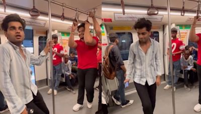 At Delhi's Indraprastha metro station, man goes viral for dancing to Naacho Naacho. Watch