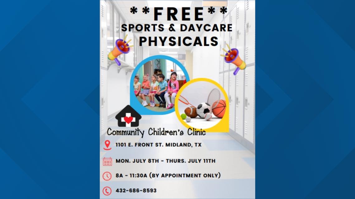 Community Children's Clinic offering free sports and daycare physicals