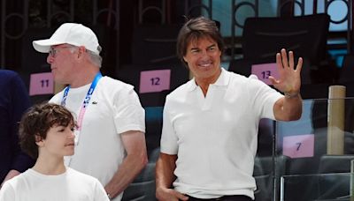 Tom Cruise and Ariana Grande watch Simone Biles compete at Paris Olympics