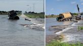 Bremer County Sheriff warns against driving through floodwaters, rescues garbage trucks