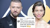Justin Timberlake Gives Funny Response to Someone Saying “Your Girlfriend Looks Like Jessica Biel”