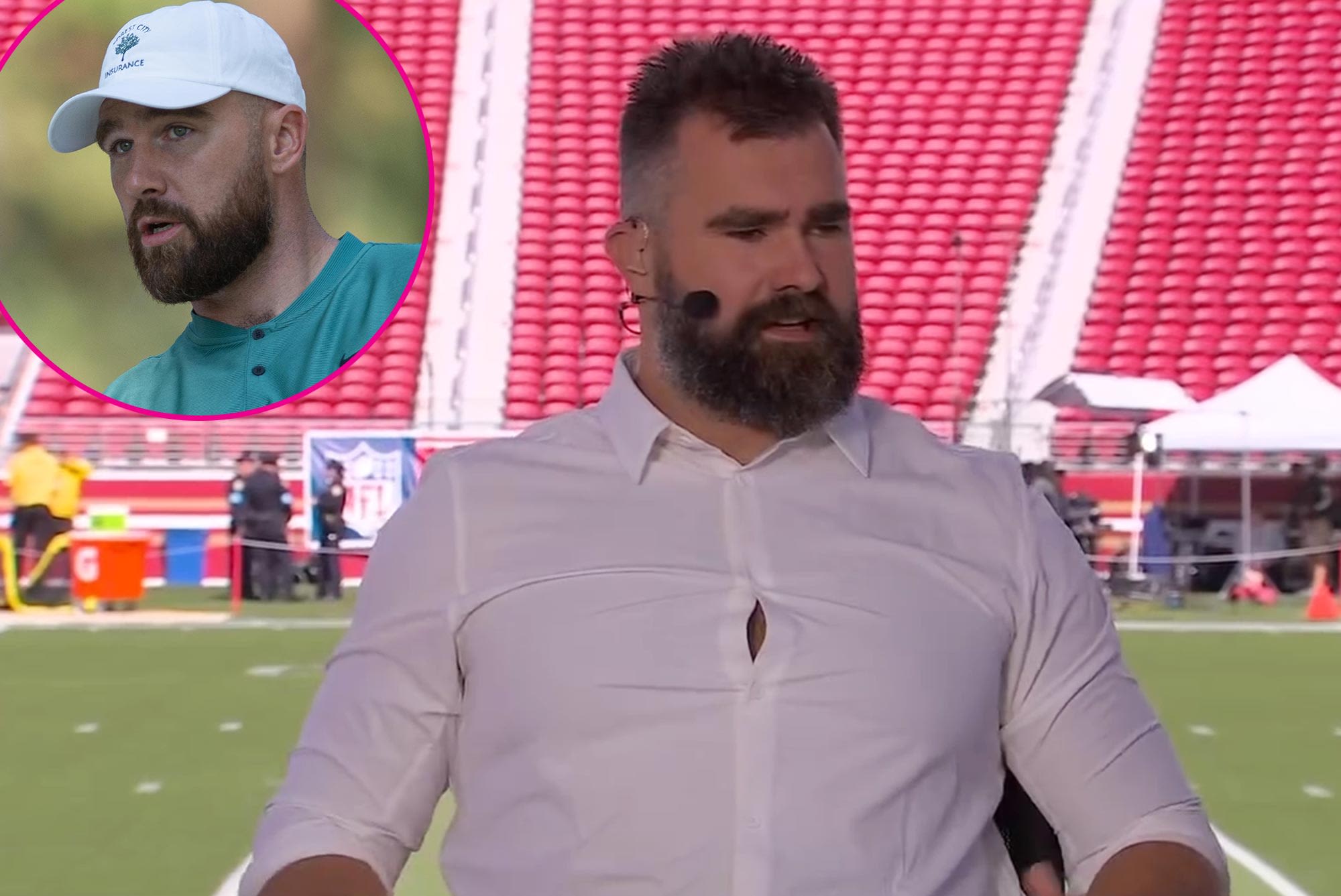 Travis Kelce Pokes Fun at Brother Jason Kelce’s Shirt Choice on ESPN’s ‘Monday Night Countdown’