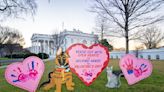 Jill Biden incorporates first pets into White House Valentine’s Day installation