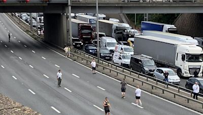 M25 closed with 11-mile traffic jam after Dartford Crossing accident