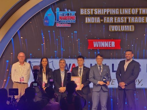 萬海榮獲印度海事獎：印度-遠東區間年度最佳航商