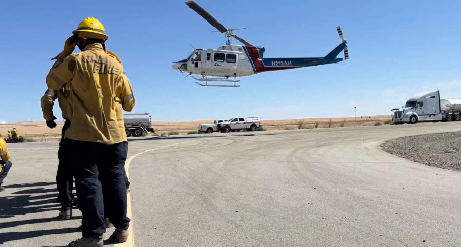 Boone Fire crews taken by helicopter to battle blaze