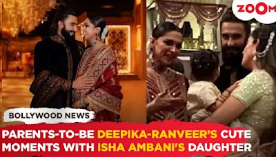 Deepika Padukone and Ranveer Singh joyfully interact with Isha Ambani's daughter