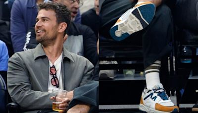 Theo James Laces Into Karhu Sneakers at Clippers-Mavericks Game