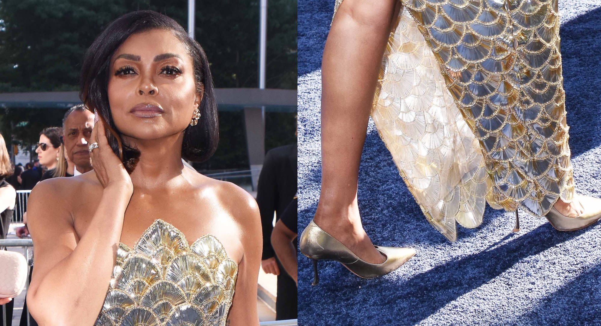 Taraji P. Henson Gleams in Gold Roger Vivier Pumps at Tony Awards 2024