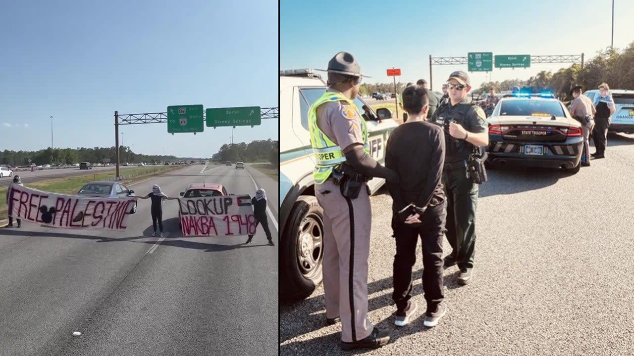 FHP: I-4 lanes blocked by pro-Palestine protesters near Disney World; 3 arrested