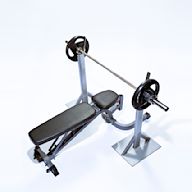 A bench used for weight training exercises such as bench press, shoulder press, and dumbbell curls. Popular for building muscle and strength. May have features such as adjustable incline, decline, and flat positions.