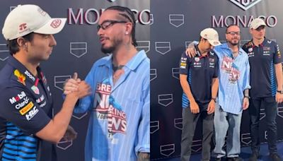 J Balvin "visita" a Checo Pérez en el Gran Premio de Mónaco