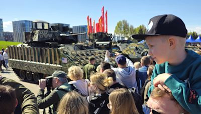 Photos show Russia flaunting its war spoils, including a Howitzer, Leopard 2, Bradley, and other modern weapons from over a dozen NATO countries