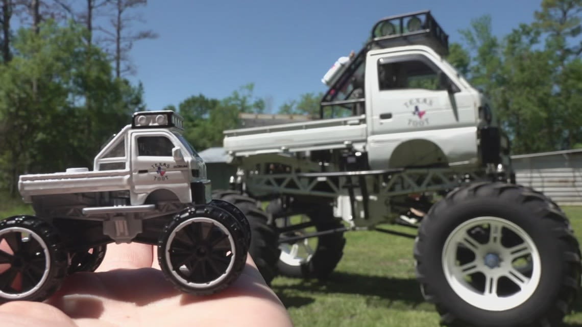 Shrunken version of Nederland man's mini-monster truck 'Texas Toot' now available as a Hot Wheels toy car