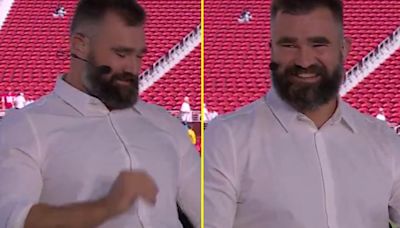 Kelce reacts to Jason's wardrobe gaffe on MNF the only way a brother would