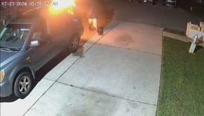 Video shows man firebomb Gwinnett family's car in seemingly random attack