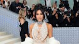 Kim Kardashian reveals North West is watching from car as she arrives at Met Gala in head-to-toe pearls