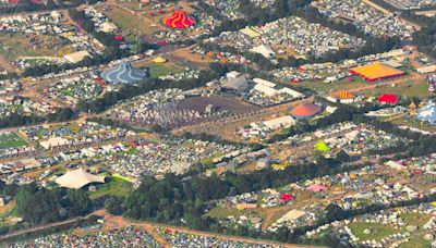 Aerial pictures capture sheer scale of Glastonbury site