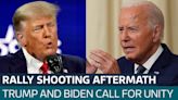 Biden and Trump both call for unity in the wake of Saturday's shooting - Latest From ITV News