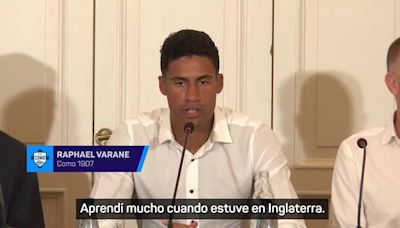 Varane, presentado con el Como: "En Italia aplicaré las experiencias en España e Inglaterra" - MarcaTV