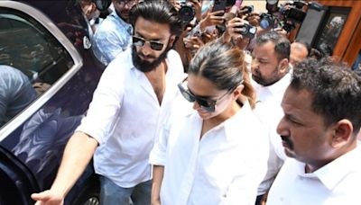 Pics: Mom-to-be Deepika Padukone Votes And Flaunts Baby Bump in White Shirt Amid Surrogacy Rumours