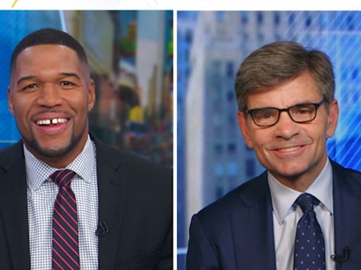 GMA's Michael Strahan and George Stephanopoulos 'clash' on-air during must-see moment