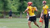 WATCH: Commanders QB Sam Hartman drops it in the bucket in practice