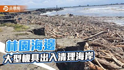 林園海邊大型機具出入清理海岸 開放公告前勿撿拾漂流木以免觸法