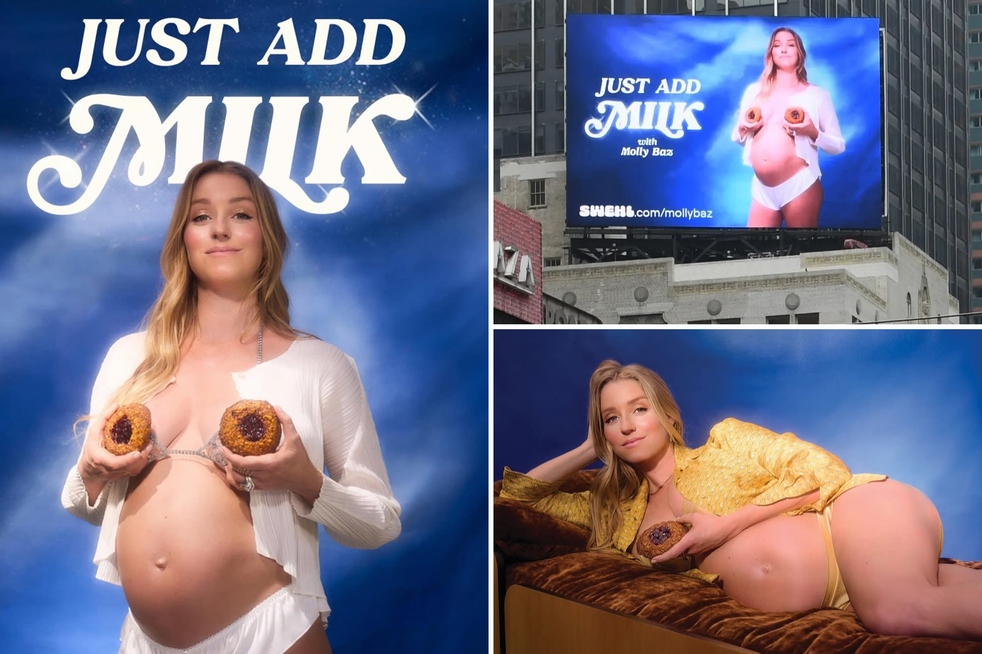 Times Square ad featuring pregnant author covering nipples with cookies ‘too much’ for billboard owner