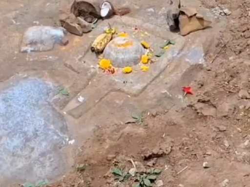 Ancient Siva Lingam surfaces during road widening works at Srisailam | Amaravati News - Times of India