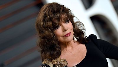 Joan Collins, 91, wows in daring off-the-shoulder ensemble for exciting career announcement