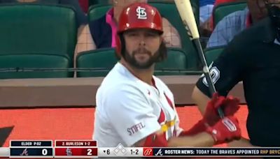 Braves announcer makes 'Hawk Tuah' joke after Cardinals star spits