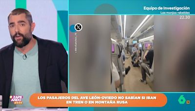 Dani Mateo reacciona al "movidito" viaje de los pasajeros del AVE León-Oviedo: "Nunca había visto turbulencias en un tren"