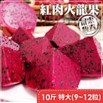 家購網嚴選 屏東紅肉火龍果 10斤x1盒 (特大9-12顆/盒)