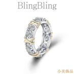 小美飾品✨BlingBling✨  熱賣歐美鍍金分色鑲嵌鋯石戒指 時尚豪華潮流女戒