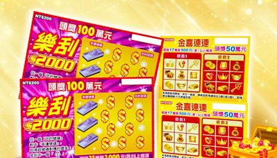 花200中100萬！刮刮樂兩新品上市「總獎金逾11.7億」｜壹蘋新聞網