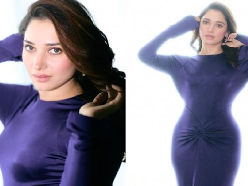 Tamannaah Bhatia soars to the pinnacle of fashion charts in bold violet backless gown