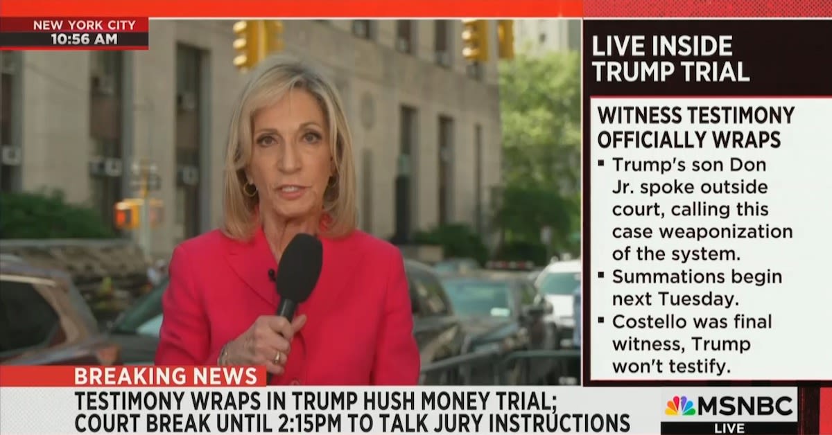 Andrea Mitchell’s Report From Hush Money Courthouse Nearly Drowned Out for Minutes By Shouting Trump Protesters