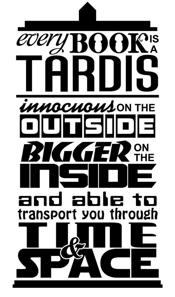 Doctor Who inspired - Tardis is like a book quote decal