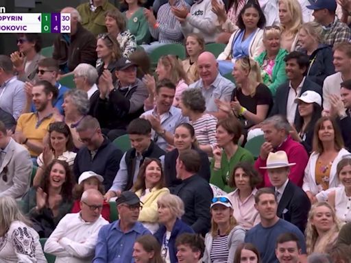 Watch moment Novak Djokovic’s Wimbledon match stopped as crowd celebrates England reaching Euro 2024 semi-finals