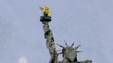 ‘Statue of Liberty’ image was created using Photoshop, not ruins from the artist’s home