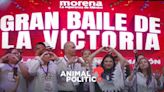 En gran baile de festejo, Clara Brugada le agradece a AMLO por su victoria