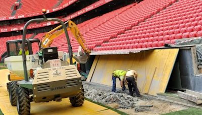 Modificación de los banquillos de San Mamés por normativa UEFA