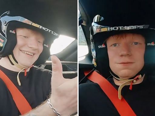 George Russell takes Ed Sheeran for Miami GP lap that leaves singer shaking