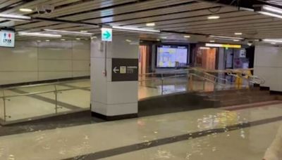 9縣市大雨特報！台北車站也淹水「畫面曝光」民眾看傻：好像游泳池