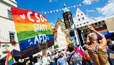 Pride parade runs the gauntlet in German far-right stronghold