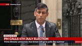 ‘Now is the moment for Britain to choose its future’: Rishi Sunak declares 4 July general election - WATCH IN FULL
