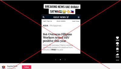 Old report about overseas Filipino workers with HIV falsely linked to Dubai