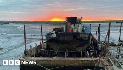 Maylandsea scrap boat fire tackled by crews